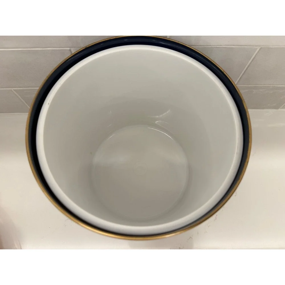 Vintage Otagiri Japan Seagull Ice Bucket Black Gold Lacquer Mid Century Barware‎